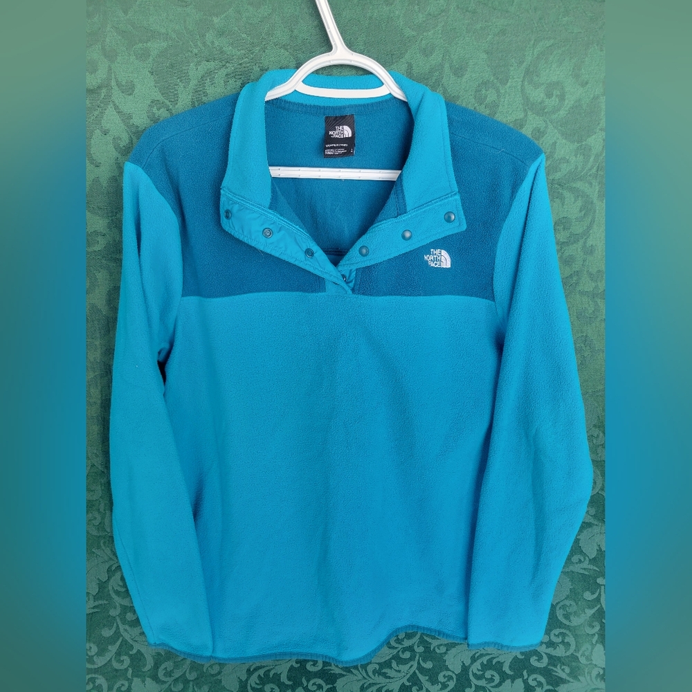 The North Face Teal Fleece Snap Sweater